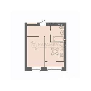1-к квартира, строящийся дом, 40м2, 5/9 этаж