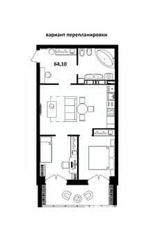 Студия квартира, вторичка, 64м2, 3/17 этаж