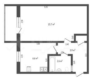 1-к квартира, вторичка, 34м2, 8/9 этаж