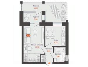 Студия квартира, вторичка, 37м2, 5/8 этаж