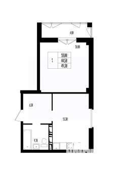 Студия квартира, вторичка, 49м2, 17/17 этаж