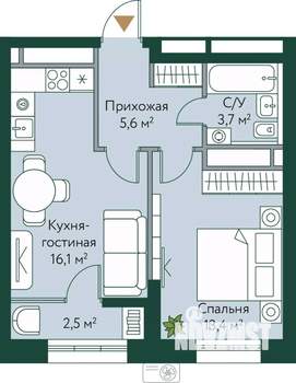 1-к квартира, вторичка, 41м2, 19/24 этаж