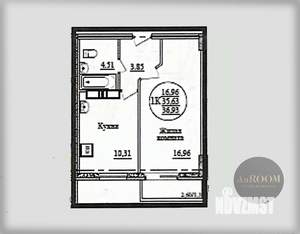 1-к квартира, вторичка, 36м2, 17/20 этаж
