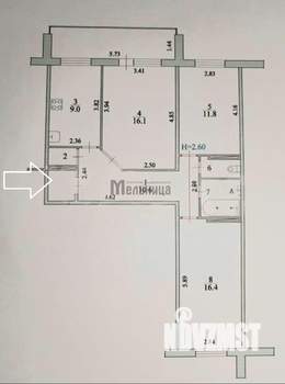 3-к квартира, вторичка, 70м2, 5/9 этаж