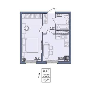 1-к квартира, вторичка, 31м2, 2/10 этаж