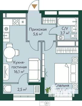1-к квартира, вторичка, 41м2, 18/24 этаж