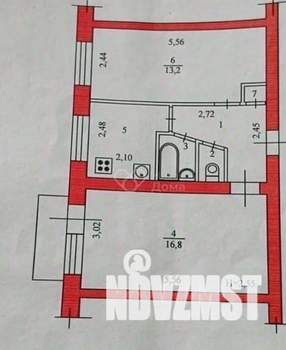 2-к квартира, вторичка, 43м2, 4/5 этаж