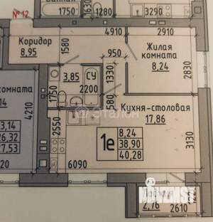1-к квартира, вторичка, 40м2, 1/5 этаж