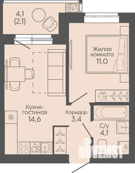 1-к квартира, вторичка, 35м2, 20/22 этаж