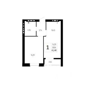 1-к квартира, вторичка, 41м2, 1/9 этаж
