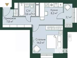 1-к квартира, вторичка, 37м2, 20/24 этаж