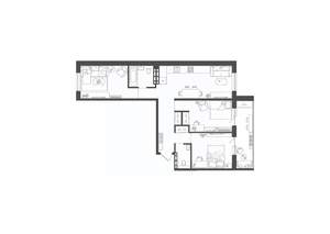 3-к квартира, строящийся дом, 73м2, 2/10 этаж