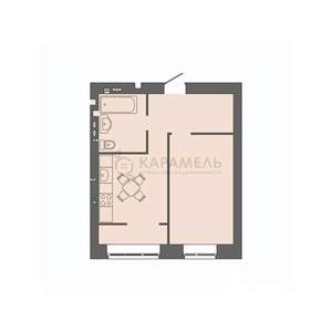 1-к квартира, строящийся дом, 40м2, 6/9 этаж
