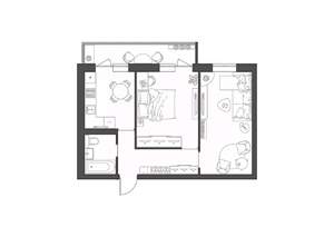 2-к квартира, строящийся дом, 52м2, 4/9 этаж