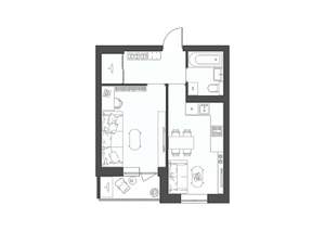 1-к квартира, строящийся дом, 37м2, 7/9 этаж