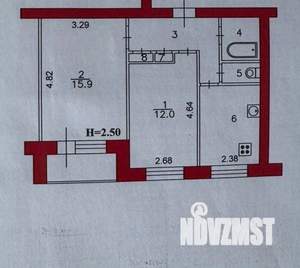 2-к квартира, вторичка, 46м2, 6/9 этаж