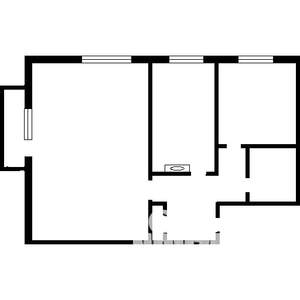 2-к квартира, вторичка, 36м2, 1/2 этаж