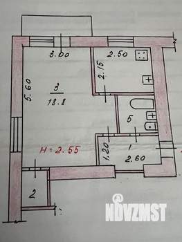 1-к квартира, вторичка, 32м2, 4/4 этаж