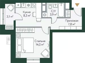 1-к квартира, вторичка, 37м2, 3/24 этаж