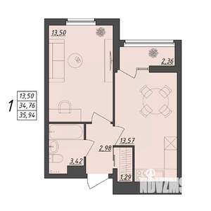 1-к квартира, вторичка, 36м2, 10/10 этаж
