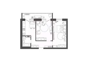 2-к квартира, строящийся дом, 52м2, 9/9 этаж