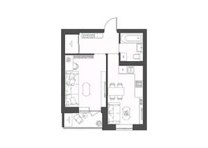 1-к квартира, строящийся дом, 37м2, 9/9 этаж