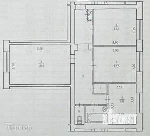 3-к квартира, вторичка, 73м2, 1/4 этаж