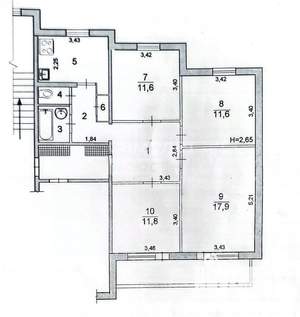 4-к квартира, вторичка, 80м2, 11/16 этаж