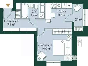 1-к квартира, вторичка, 37м2, 2/24 этаж