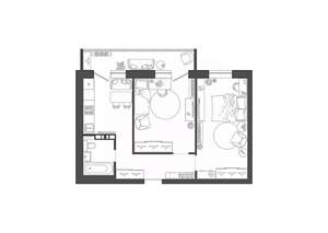 2-к квартира, строящийся дом, 52м2, 8/9 этаж