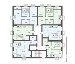 1-к квартира, строящийся дом, 34м2, 2/4 этаж