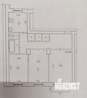3-к квартира, вторичка, 77м2, 4/4 этаж