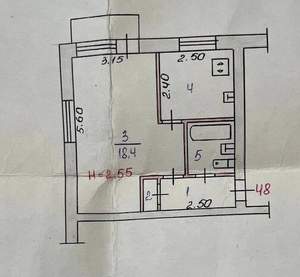 1-к квартира, вторичка, 31м2, 2/5 этаж
