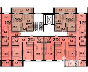 1-к квартира, строящийся дом, 41м2, 9/10 этаж