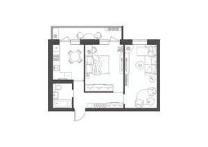 2-к квартира, строящийся дом, 52м2, 5/9 этаж