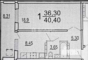 1-к квартира, вторичка, 36м2, 4/9 этаж