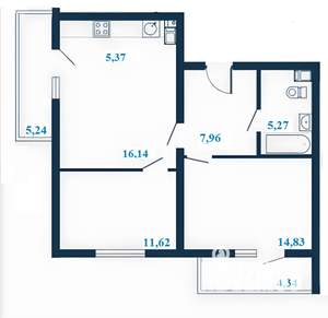3-к квартира, строящийся дом, 65м2, 5/23 этаж