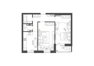 2-к квартира, строящийся дом, 58м2, 6/9 этаж
