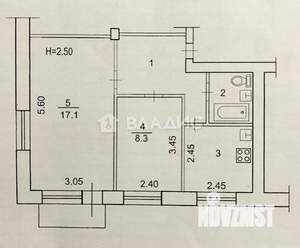 2-к квартира, вторичка, 41м2, 3/5 этаж
