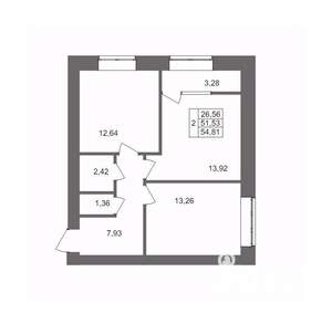 2-к квартира, вторичка, 55м2, 5/10 этаж