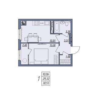 1-к квартира, вторичка, 31м2, 2/8 этаж