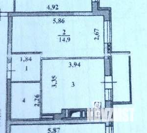 1-к квартира, вторичка, 37м2, 5/9 этаж