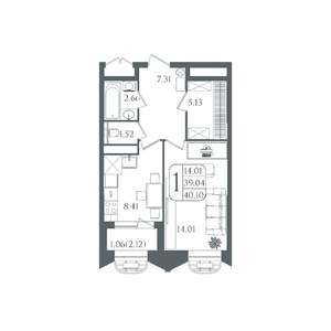 1-к квартира, вторичка, 40м2, 18/21 этаж