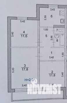 3-к квартира, вторичка, 64м2, 15/16 этаж