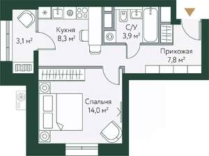 1-к квартира, вторичка, 37м2, 2/24 этаж