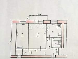 2-к квартира, вторичка, 42м2, 3/4 этаж