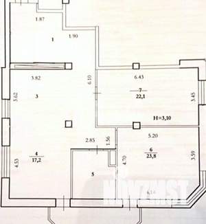 3-к квартира, вторичка, 112м2, 2/4 этаж