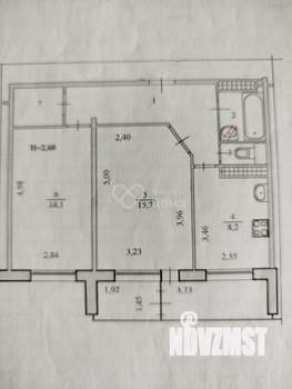 2-к квартира, вторичка, 53м2, 6/9 этаж