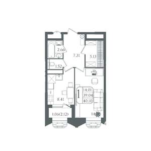 1-к квартира, вторичка, 40м2, 11/21 этаж