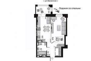 1-к квартира, вторичка, 42м2, 5/16 этаж